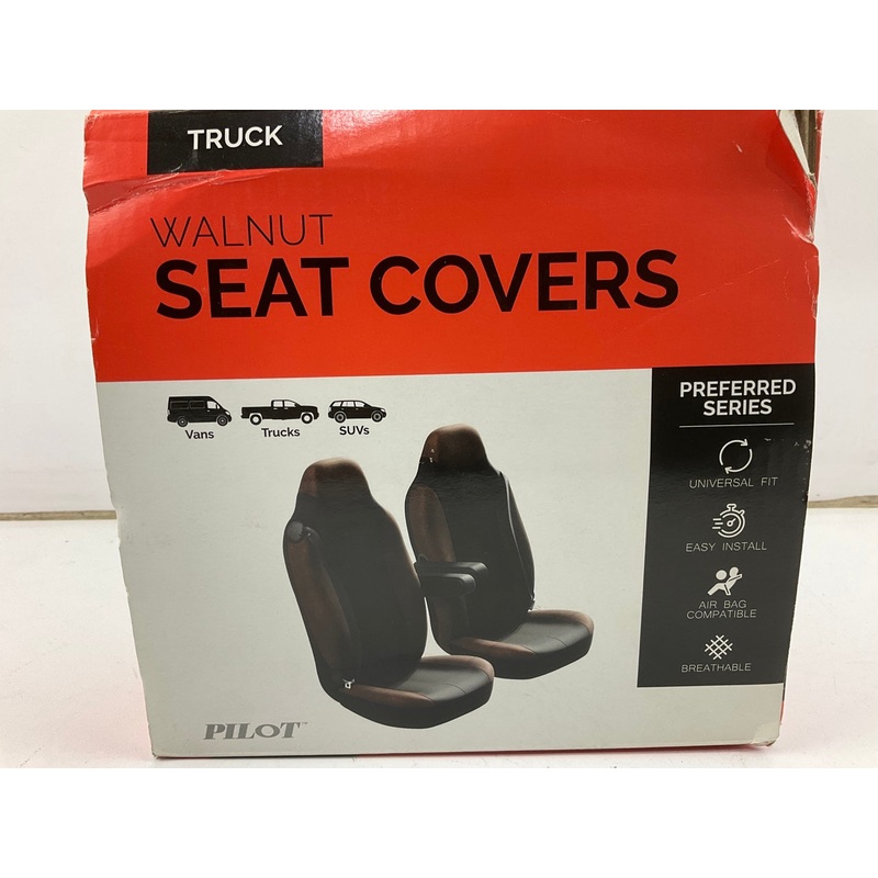 Pilot SC-668 Walnut Brown / Black Truck Seat Covers - DOES 2 SEATS