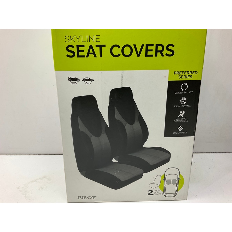 Pilot SC-676 Universal Skyline Black Seat Covers (PAIR) - Covers 2 Front Seats