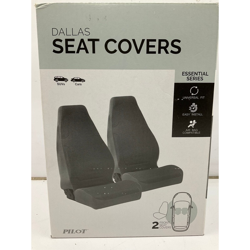 Pilot SC-680 2 PC Dallas Gray UNIVERSAL FRONT Seat Covers