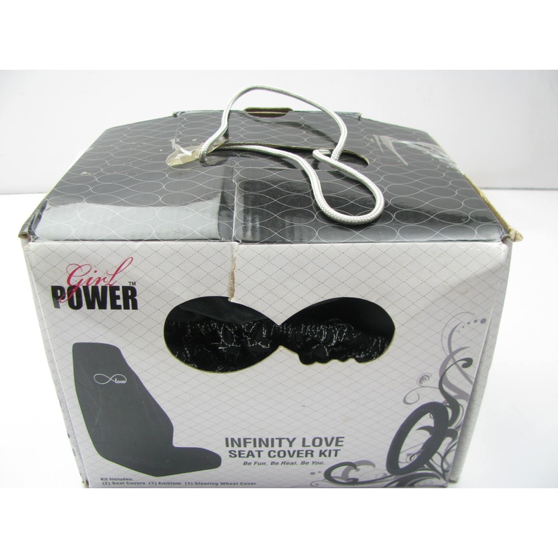 Pilot SC606 ONE Seat Cover & Steering Wheel Cover Kit, Infinity Love Emblem Logo