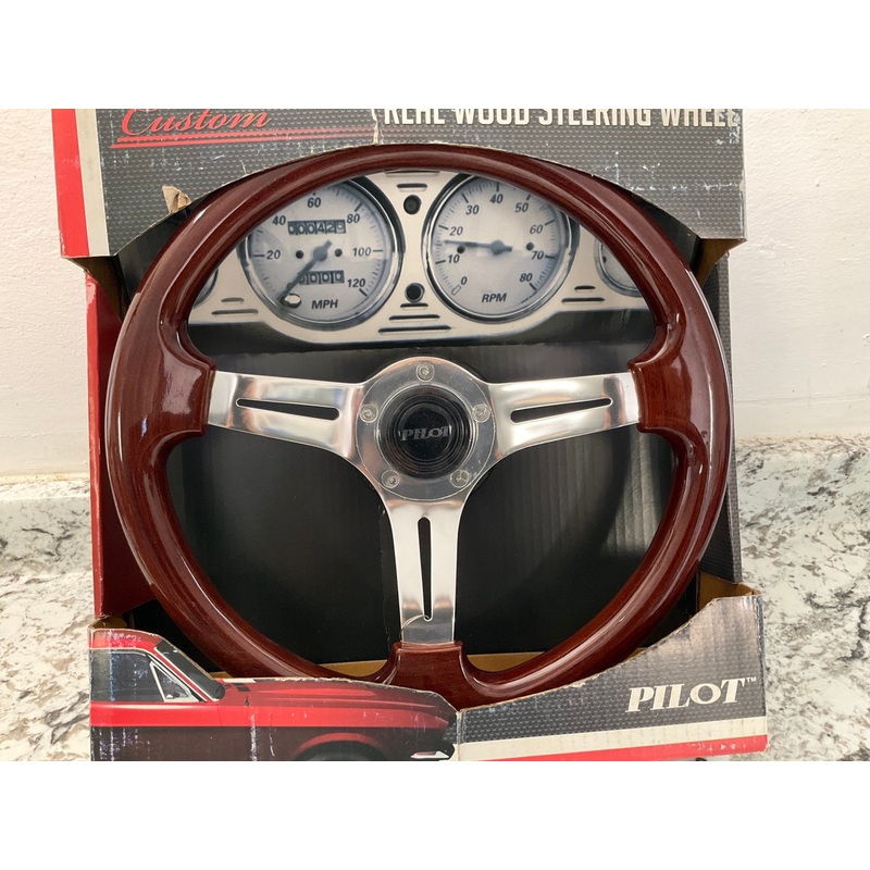 Pilot SW-805 Real Hardwood Steering Wheel 14''