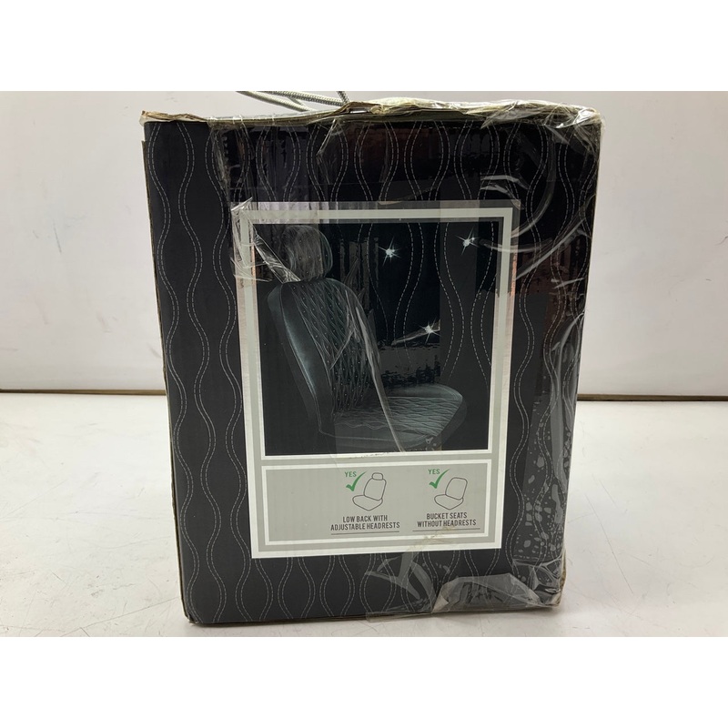 Pilot SWR-0111 Swarovski Wavy Stitch Black Seat Cover For Low Back, Bucket Seats