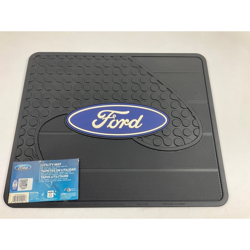 Plasticolor 001021R01 Rear  17'' X 14'' Single Rubber Floor Mat, With ''Ford'' Logo