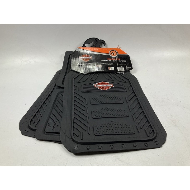 Plasticolor 001671R01 Universal 4-Pc Rubber Floor Mats For Harley Davidson Logo