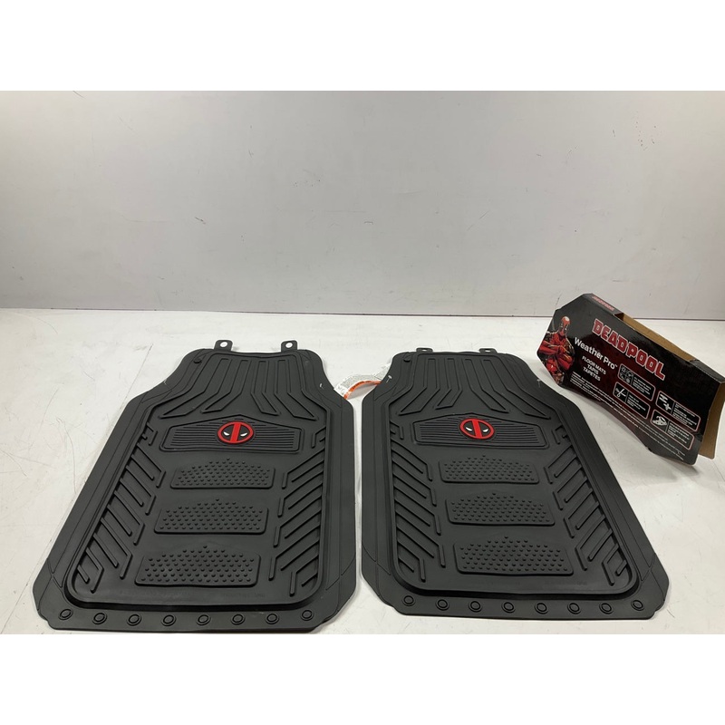 Plasticolor 001706R01 Deadpool Rubber Floor Mats, Black, 2-Pc, 27-3/4'' X 17-1/2''