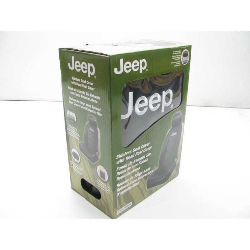 Plasticolor 008581 Universal Black Logo Sideless Seat Cover For Jeep