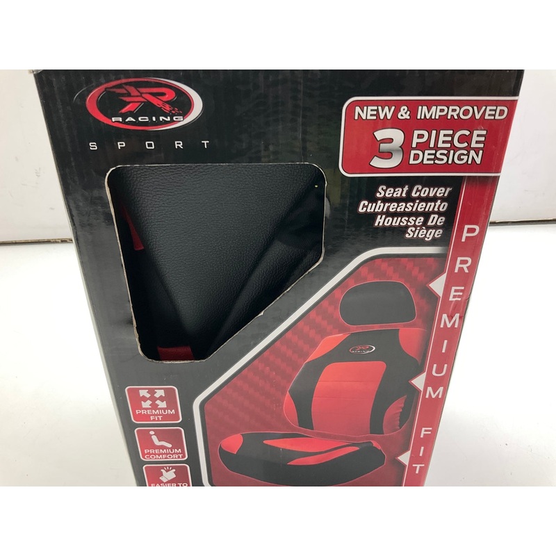 Plasticolor 008622R04 R Racing Sport Low Back 3 Piece Red Seat Cover