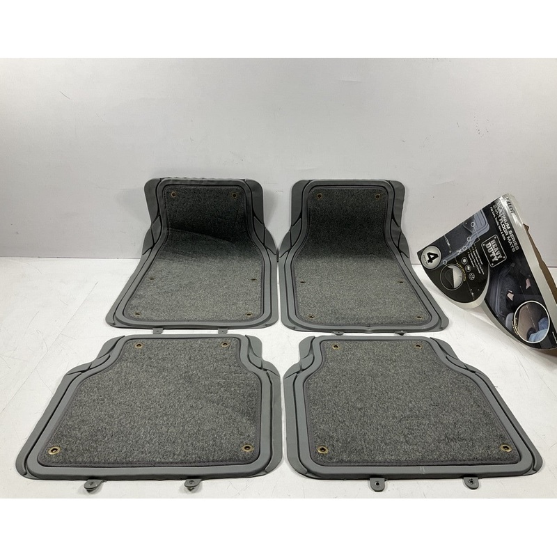 Pilot FM09G 4-piece GRAY Floor Mats, Cut-To-Fit, Rubber & Carpet, UNIVERSAL