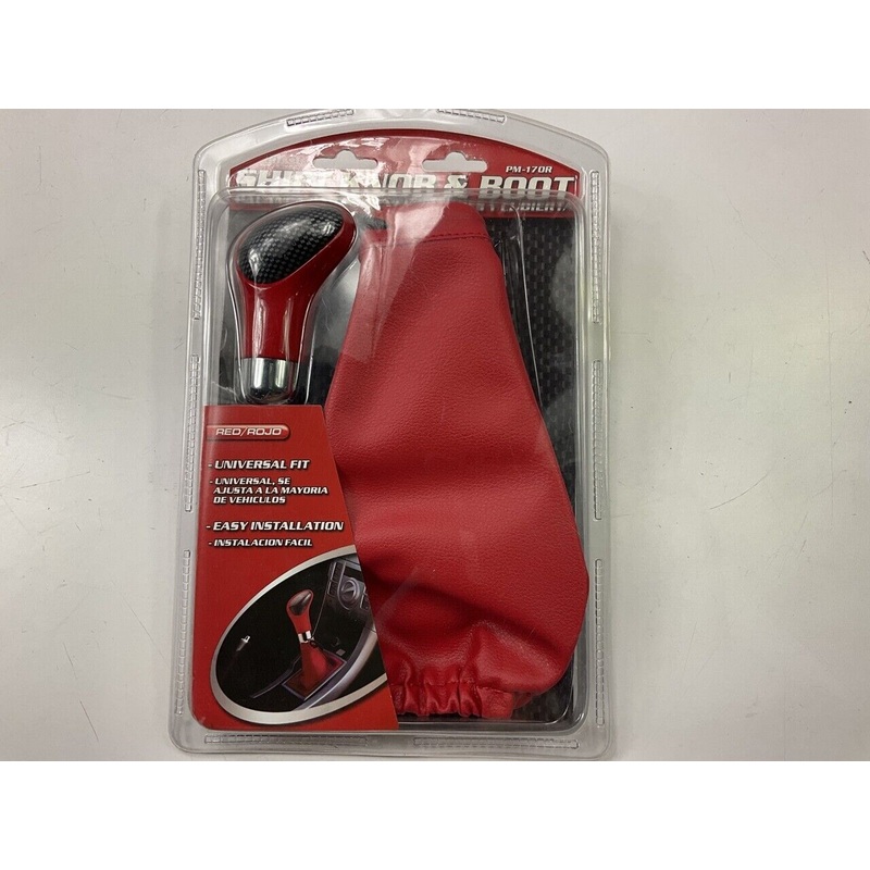 Pilot PM-170R Manual Transmission Shift Knob & Boot Kit Red,  Universal Fit