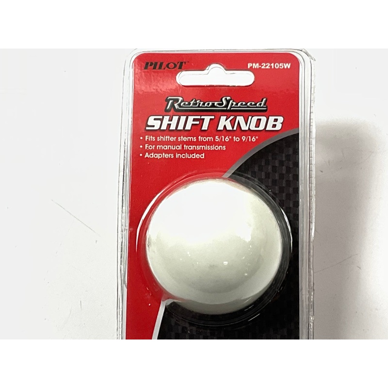 Pilot PM-22105W White Cue Ball Shift Knob For Manual (Stickshift) Transmission