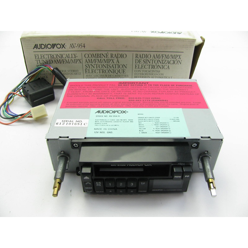 Audiovox AV-954 Electronically Tuned AM FM MPX Combo Cassette Radio - VINTAGE