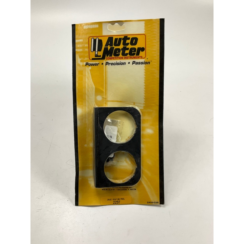 Auto Meter 2237 Dual 2'' 2-hole Gauge Panel Mount Bezel, Black, Aluminum