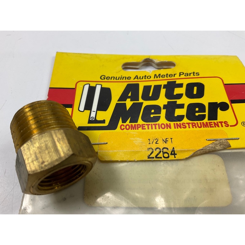 Auto Meter 2264 Pipe Fitting Adapter 1/2'' NPT Male To 5/8''-18 UNF Female