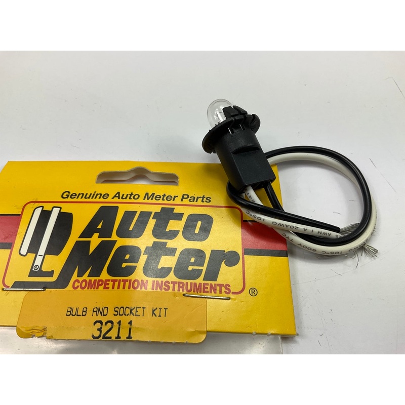Auto Meter 3211 Replacement Gauge Light Bulb & Socket, T3 #168 Wedge, Snap-in