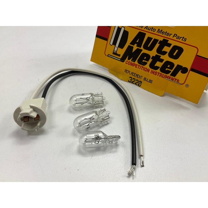 Auto Meter 3220 Light Bulb & Socket Kit, Plastic AutoMeter Gauges: 3 Bulbs