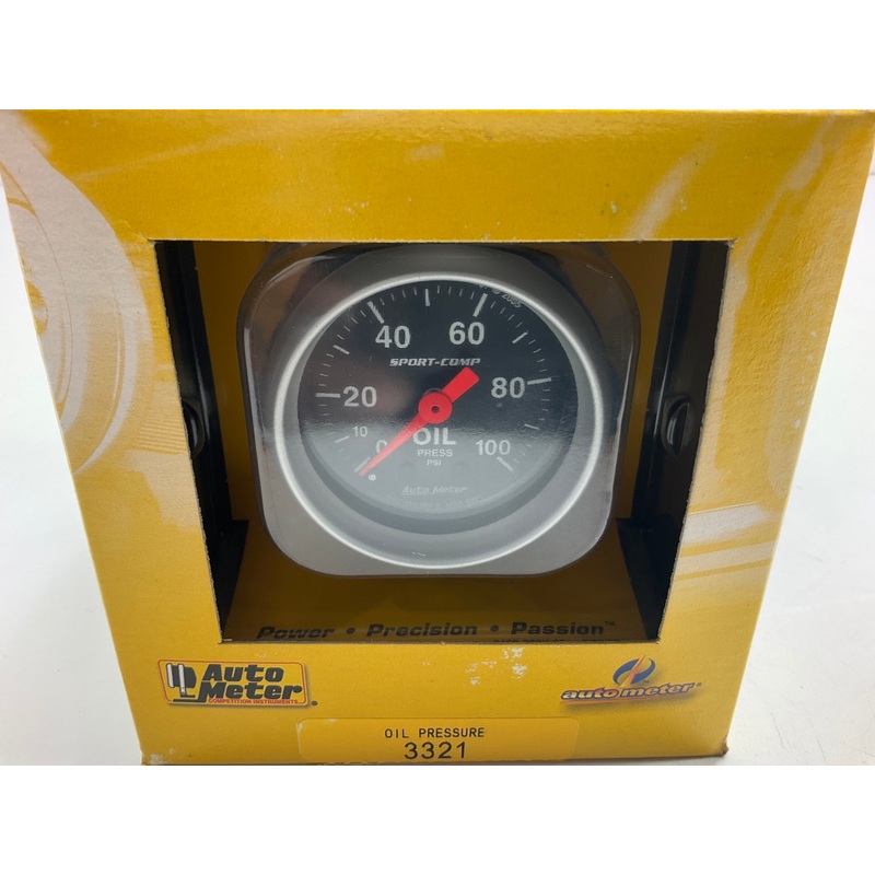 Auto Meter 3321 Sport Comp Mechanical Oil Pressure Gauge 0-100 PSI, 2-1/16''