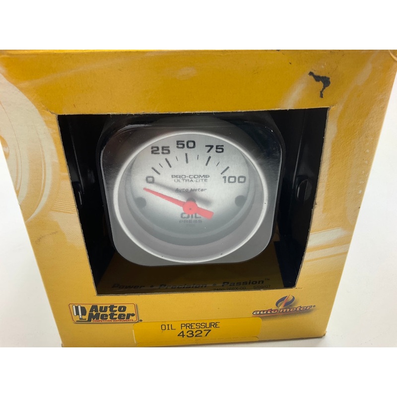 Auto Meter 4327 Ultra Lite Pro Comp Oil Pressure Gauge Electric 0-100 PSI