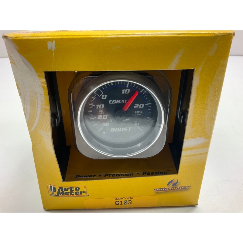 Auto Meter 6103 2-1/16'' Cobalt Mechanical Boost / Vacuum Gauge; 30 In HG/30 PSI