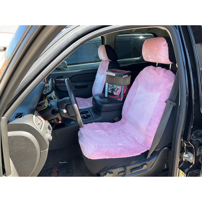 Autocraft AC4835PK Bucket PINK Seat Covers (PAIR) W/ Headrest Covers