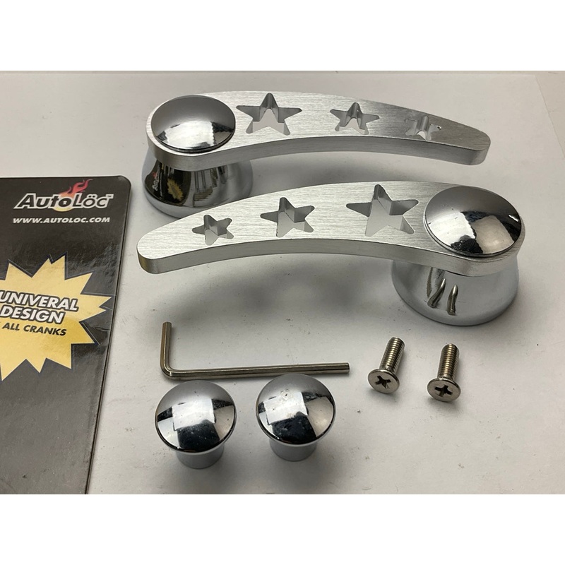 Autoloc AUTDNWC004 Window Crank Handle, Billet ''Star'' Door & Window Crank (Pair)