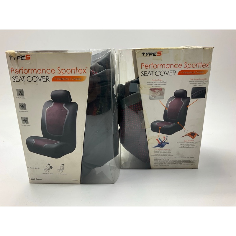 (2) Winplus Type S Sporttex Perforated Red Seat Covers