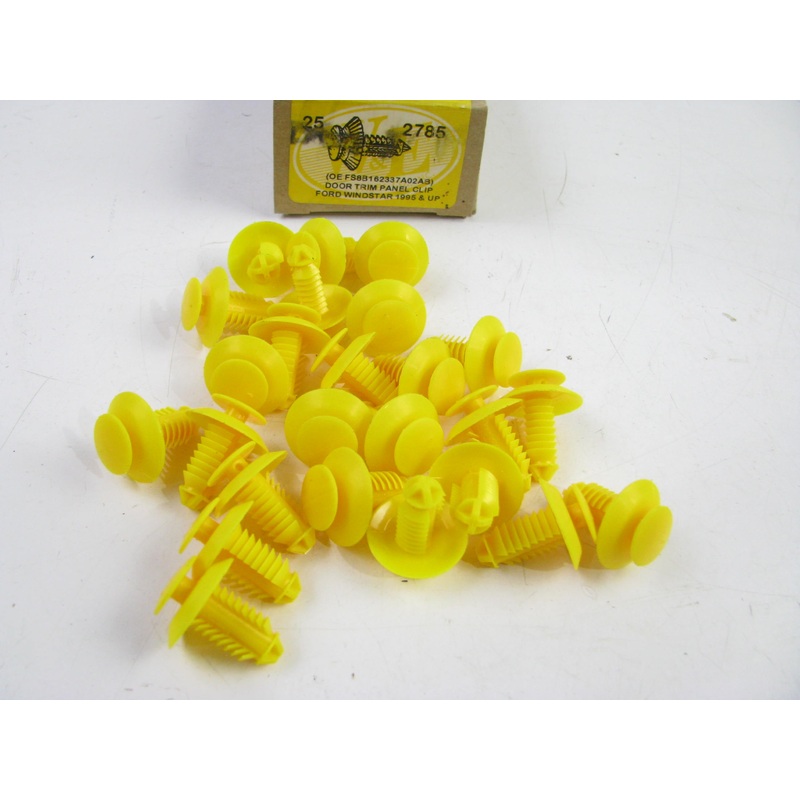 (25) WE 2785 DOOR TRIM PANEL CLIP FORD 8mm Hole Yellow