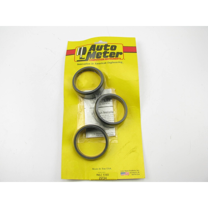 (3) Auto Meter 2234 Gauge Mounting Angle Rings BLACK - 2-1/16''