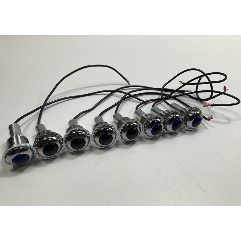 (8) PACK, UNBOXED Cole Hersee PL19 3/4'' Blue Pilot Indicator Lights PL-19-BC000
