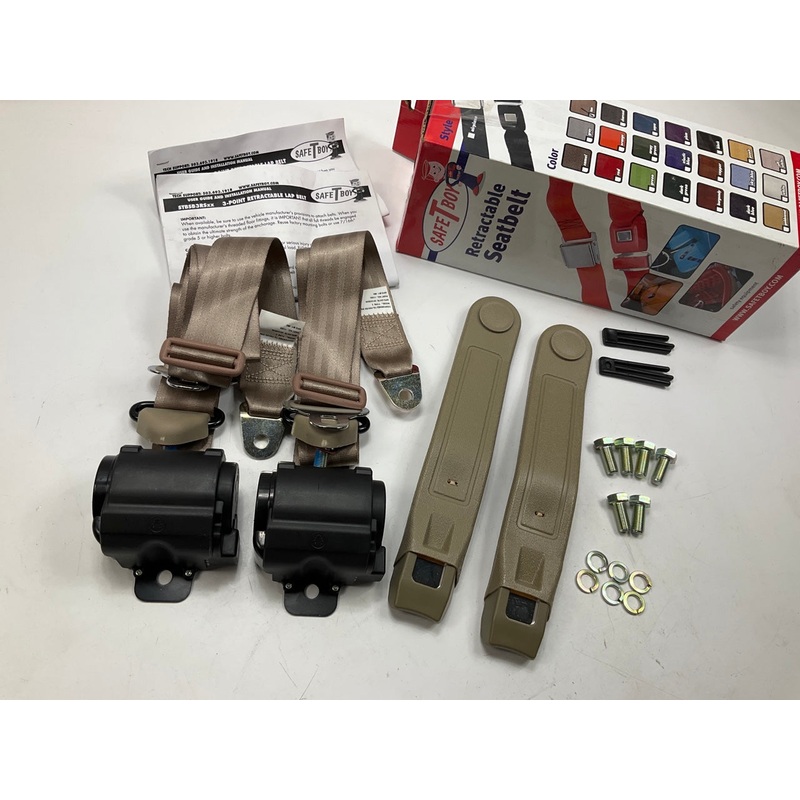 (2) Safetboy STBSB3RSTN Universal 3-Point Retractable Lap & Shoulder Seat Belt