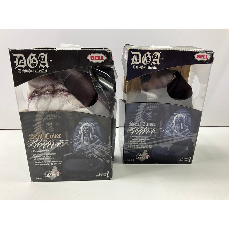 (2) Bell 70277-9 Universal Bucket Seat Covers David Gonzales Indian Chief Design