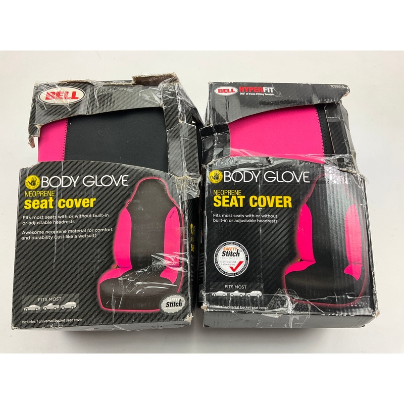 (2) Bell 70383-9 Hyperfit Body Glove Bucket Seat Covers, Neoprene Pink, PAIR