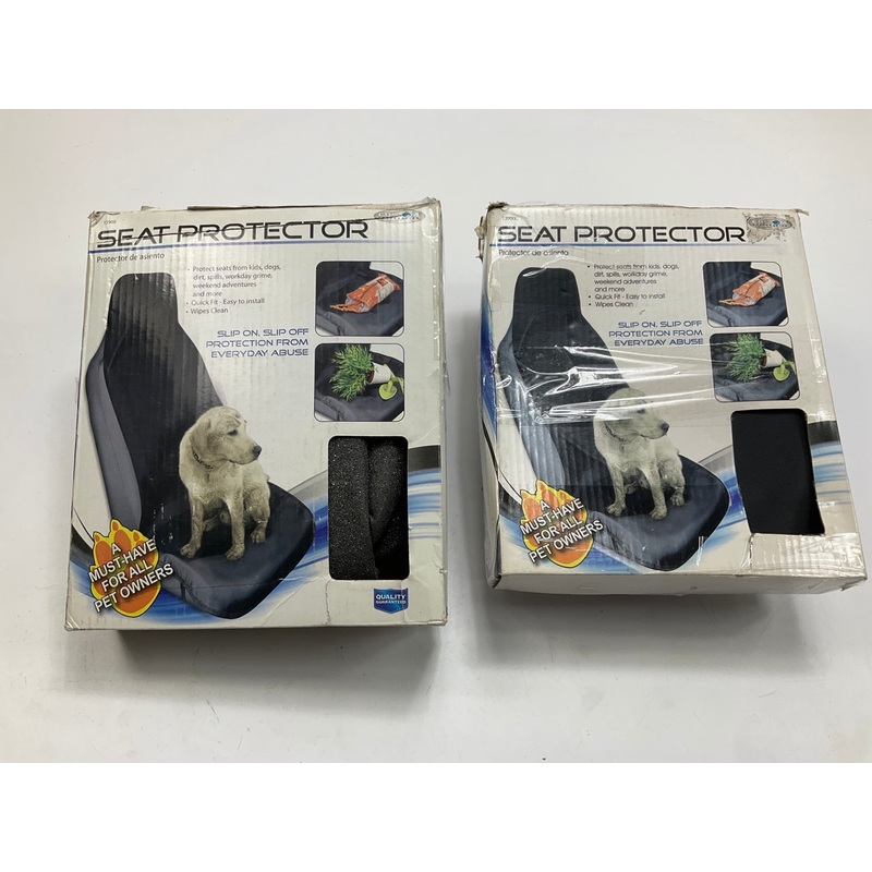 (2) Custom 13900D Black Waterproof Front Seat Protector Seat Cover Pet Dog Mat