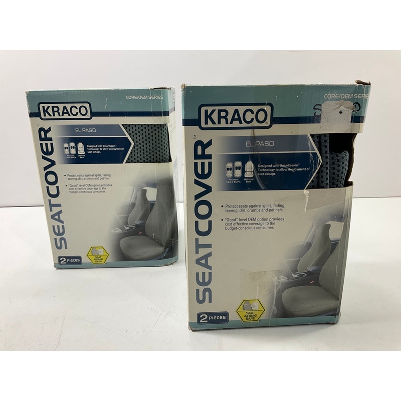 (2) Kraco 5040616 ''El Paso'' Universal Bucket Seat Cover, Gray