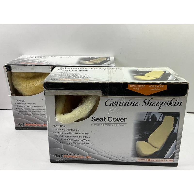 (2) Masque 63813 Genuine Sheepskin Seat Cover For Most Cars, Trucks, SUV's