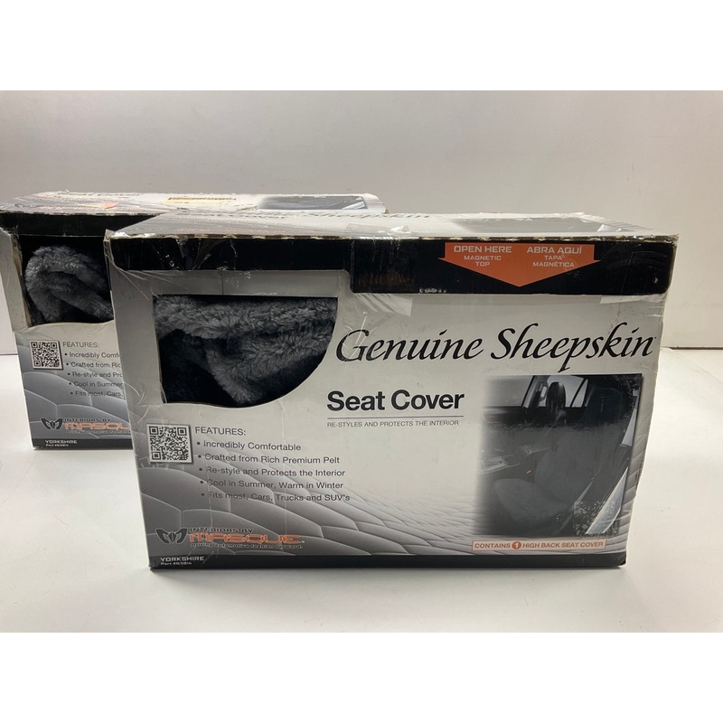 (2) Masque 63814 GRAY Genuine Sheepskin Seat Covers