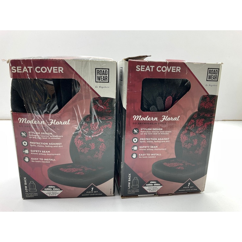 (2) Pilot 7104-14 - Modern Floral Low Back Seat Covers (PAIR)