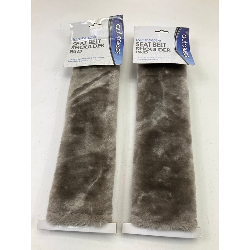 (2) Pilot SB-1007-DG-F Faux Sheepskin Seat Belt Shoulder Pad