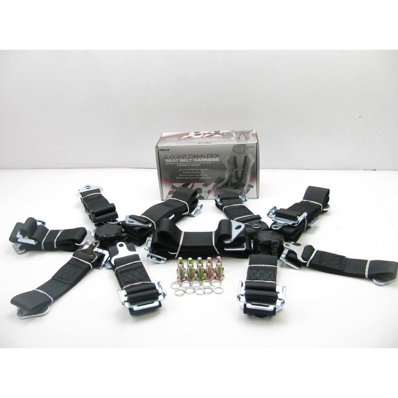 (2) Pilot SB008E Universal 2'' Wide Racing 5-point Safety Harness Belt Straps SET