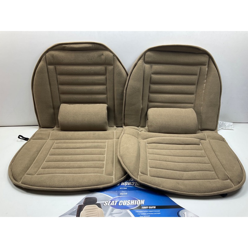 (2) Pilot SC-275T Terry Cloth Tan Seat Cushion With Lumbar Support, 1 PC