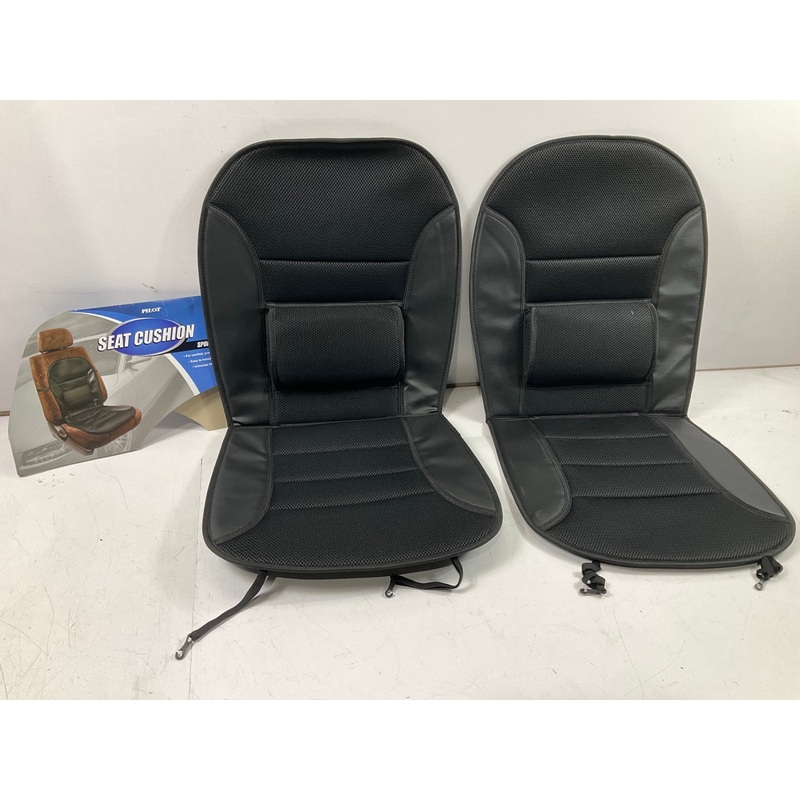 (2) Pilot SC-278E Universal Sport Mesh W/ Lumbar Support Seat Cushions, BLACK