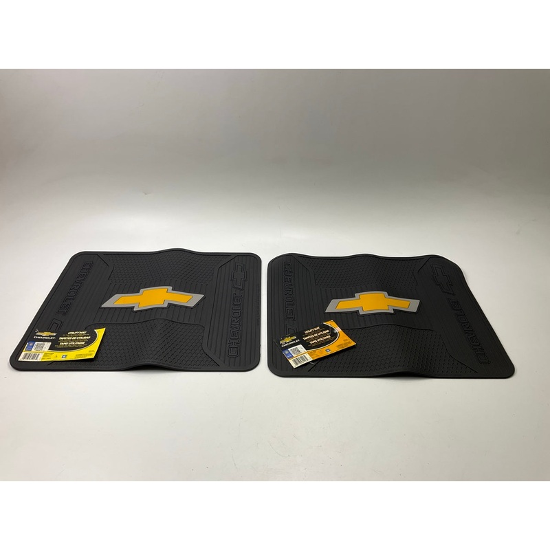 (2) Plasticolor 001247 Rear Rubber Utility Floor Mats 14''x17'' For Chevy Truck