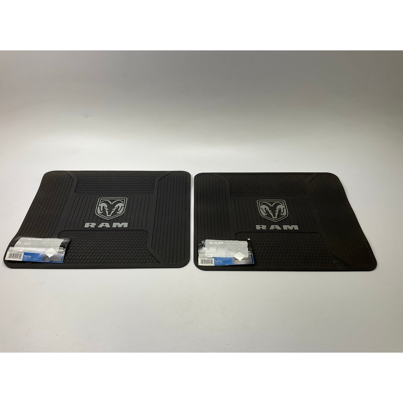 (2) Plasticolor 001262 Rear Rubber Utility Floor Mats 14''x17'' For RAM Truck