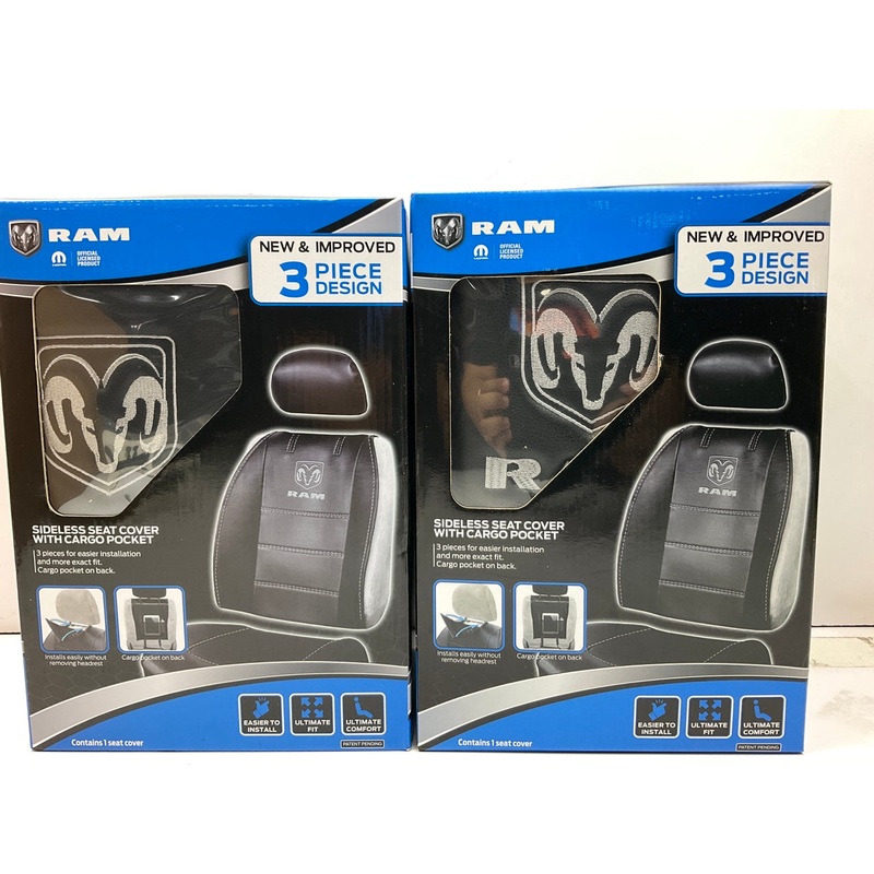 (2) Plasticolor 8628 Deluxe Sideless Seat Covers For Ram 1500 2500 3500 W/ Logo
