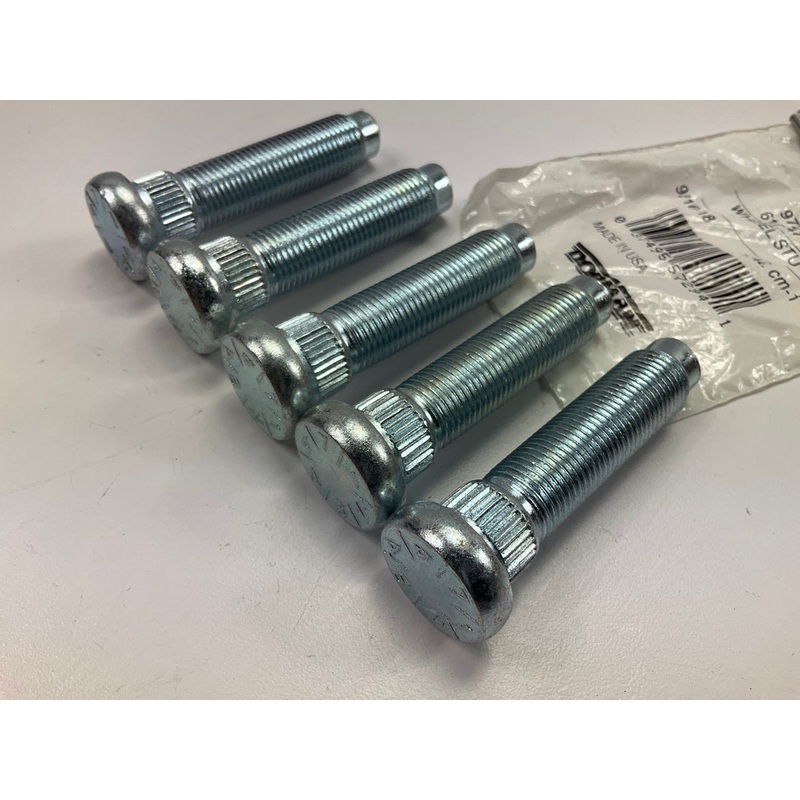 (5) Dorman 610-471- 9/16-18 Serrated Wheel Stud - 0.645 In Knurl, 2.52 In Length