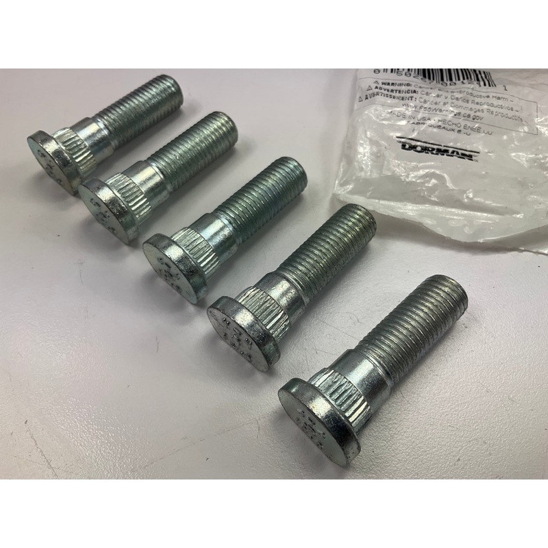 (5) Dorman 610-474 - M12-1.50 Serrated Wheel Stud With Clip Head