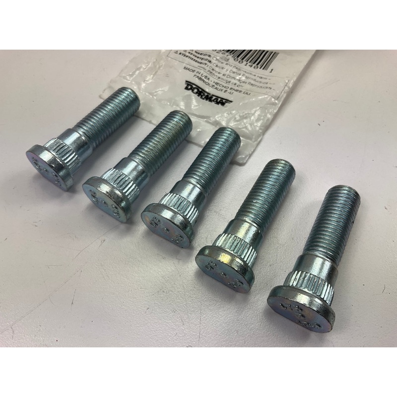 (5) Dorman 610-476 Wheel Stud With Clip Head - 14.60mm Knurl, 44.50mm Length