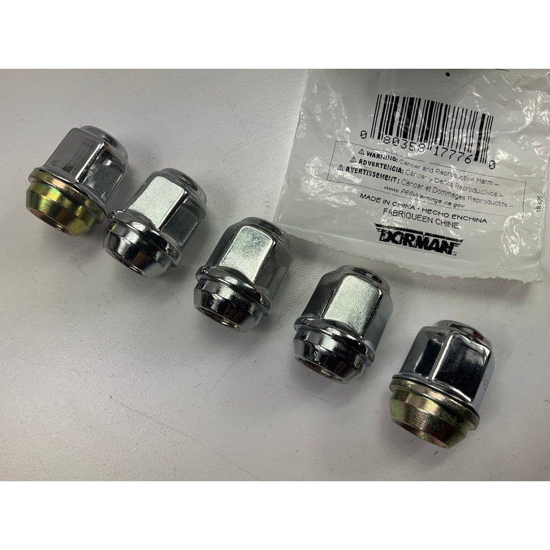 (5) Dorman 611-087 Wheel Nuts M12-1.50 Dometop - 19mm Hex, 29.5mm Length