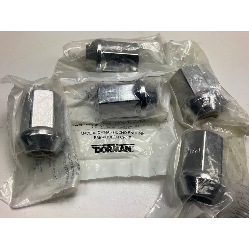 (5) Dorman 611-089 Wheel Lug Nuts M12-1.50 Flattop - 19mm Hex, 32mm Length
