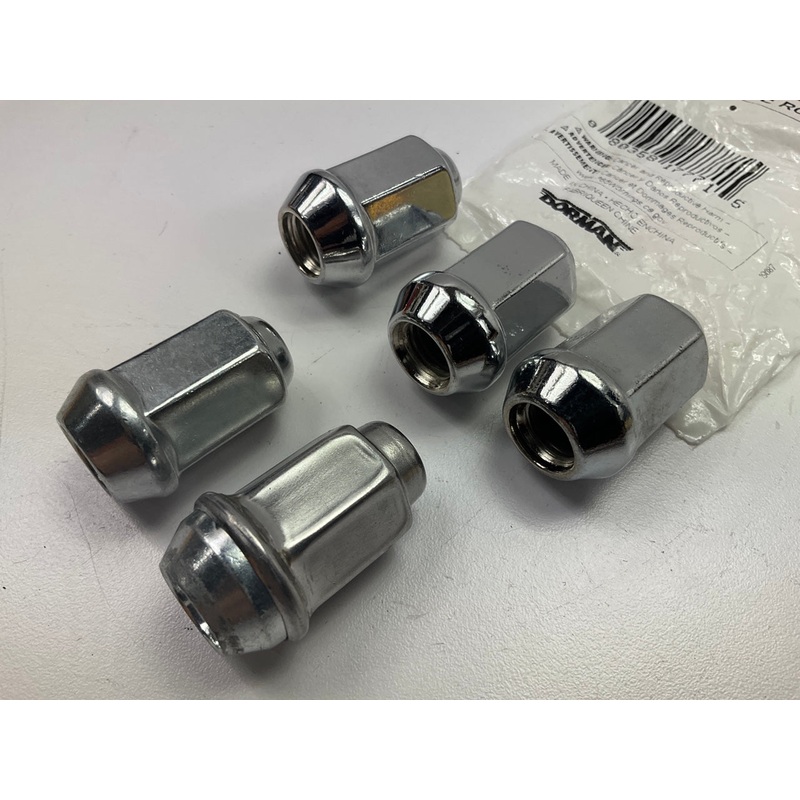 (5) Dorman 611-136 - M12-1.50 Dometop Wheel Lug Nuts - 19mm Hex, 37mm Length