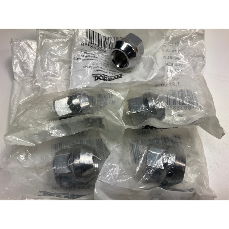 (5) Dorman 611-154 Wheel Nut 1/2-20 Bulge Wheel - 3/4 In. Hex, 0.833 In. Length